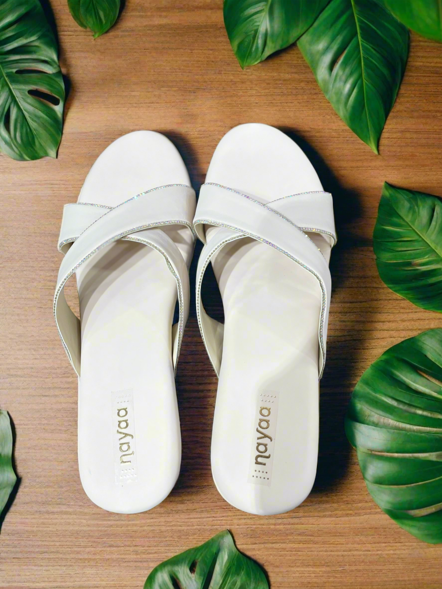 Women’s White Platform Slip-On Sandals