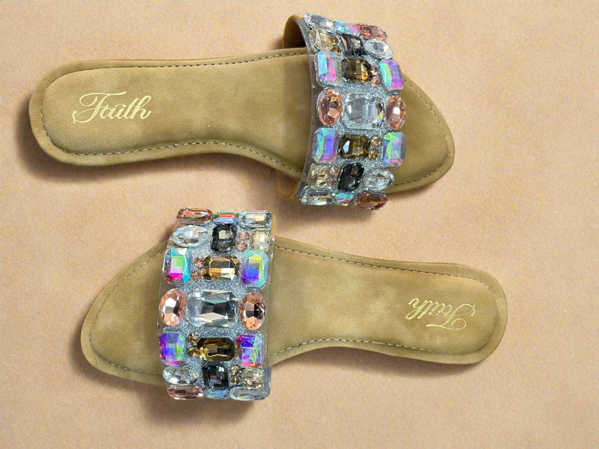 Glamour Crystal Embellished Slip-On Flats