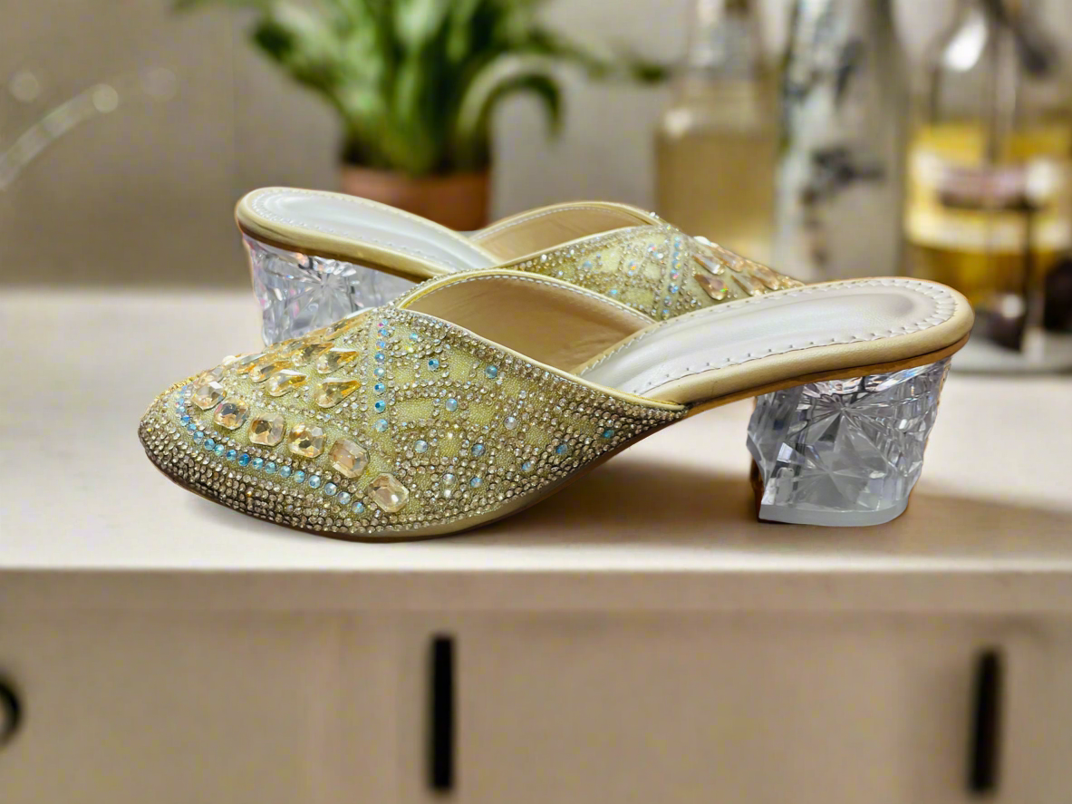 Regal Stone-Studded Party Footwear