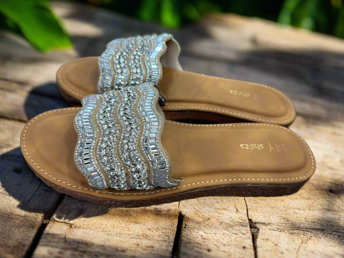 Glamorous Sparkle Flat Sandals