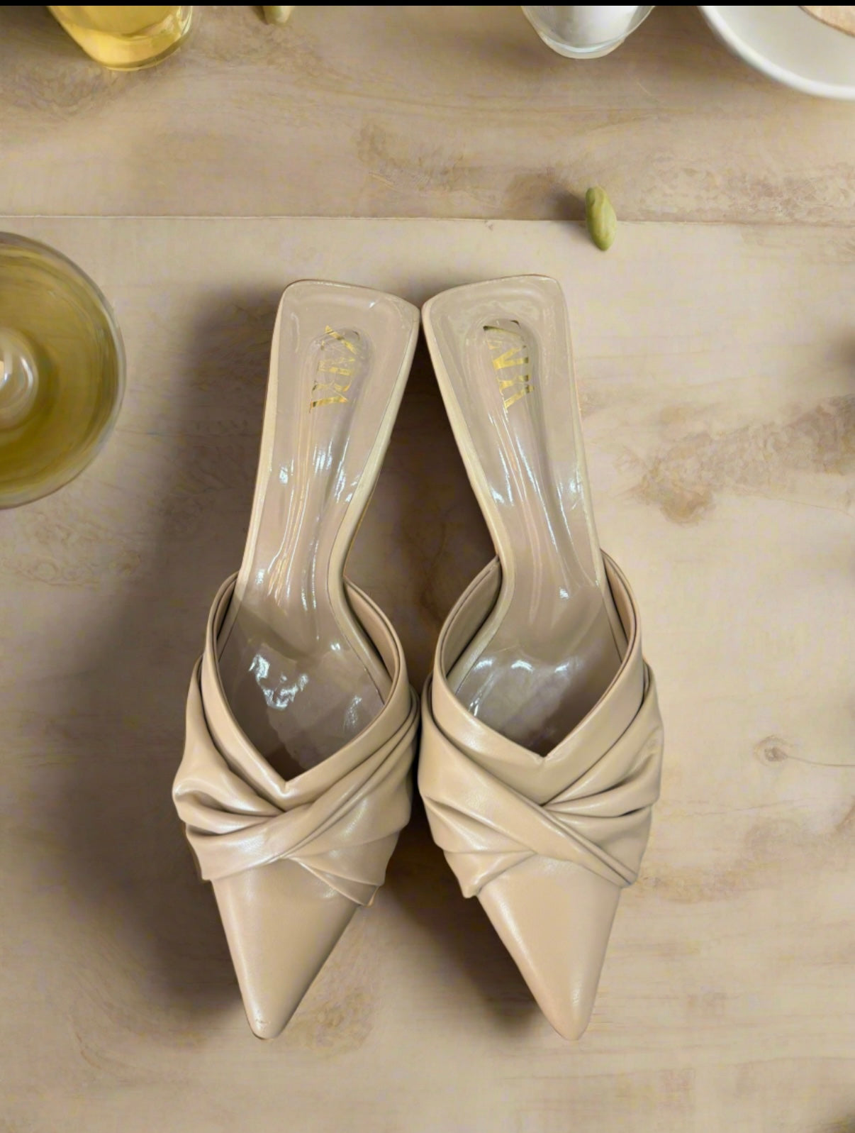 Elegant Beige Twist-Knot heels