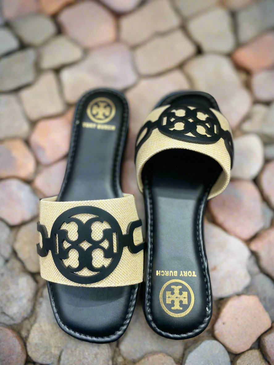 Luxury Comfort Slides with Iconic Tory Burch Logo