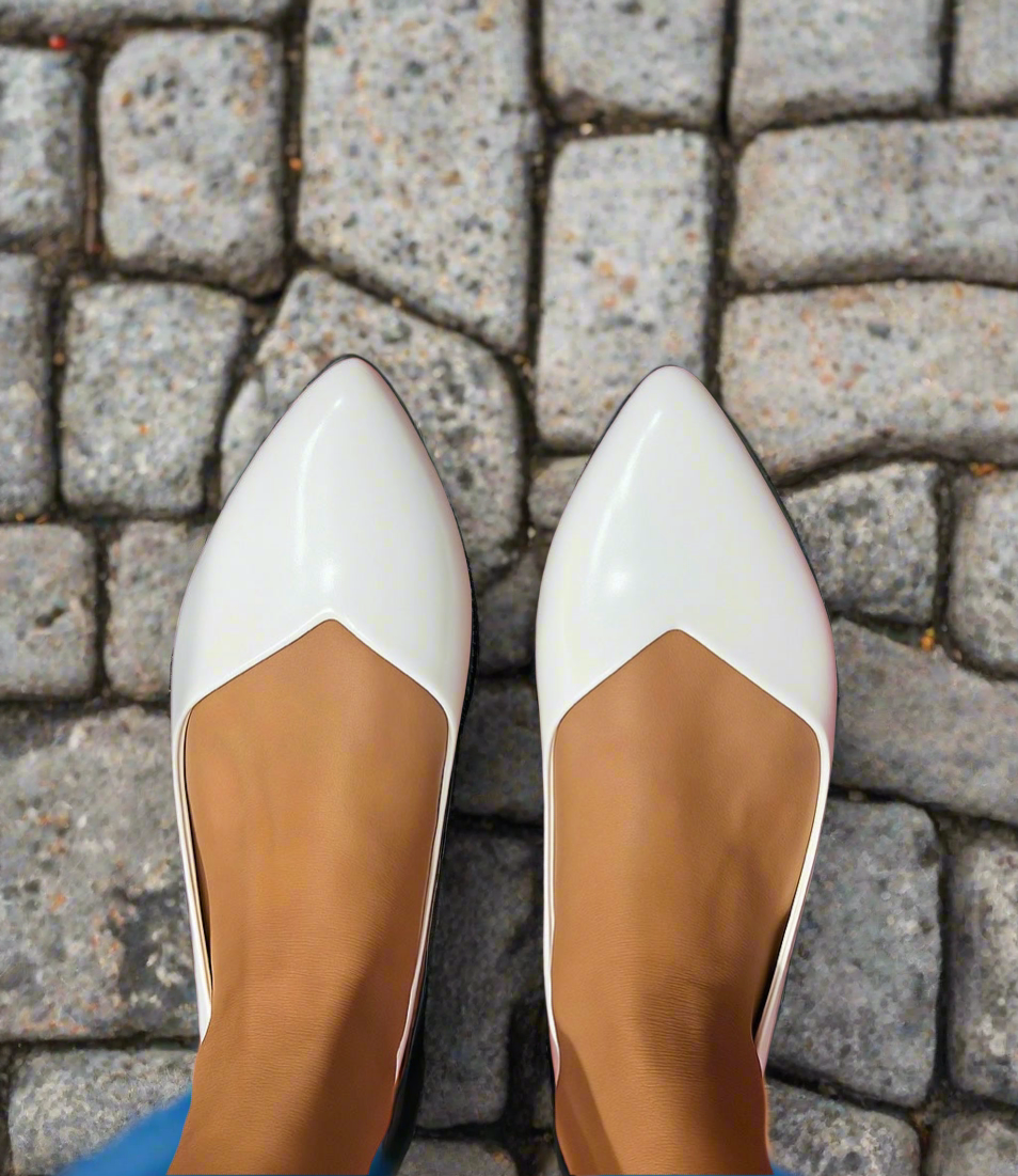 Women's Elegant White Pointed-Toe Flats
