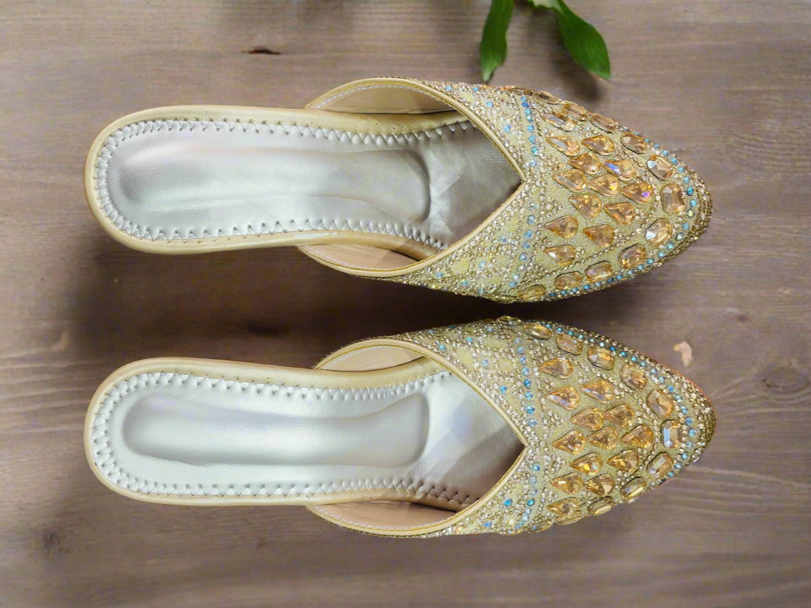 Regal Stone-Studded Party Footwear