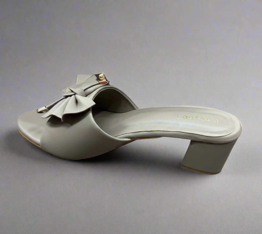 Elegant Bow Block Heel Slip-Ons