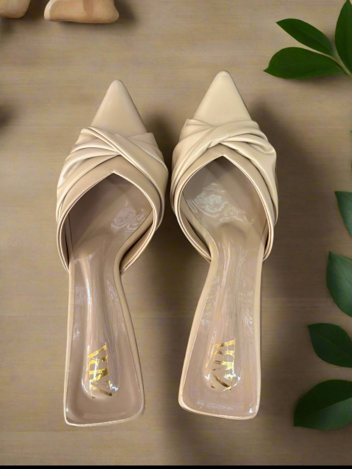 Elegant Beige Twist-Knot heels