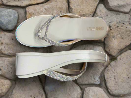 Sparkle Wedge Thong Sandals