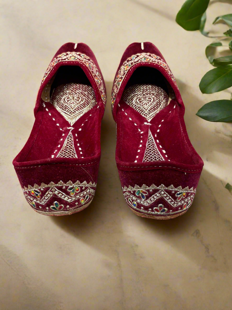 Maroon Velvet with Artistic Embroidery