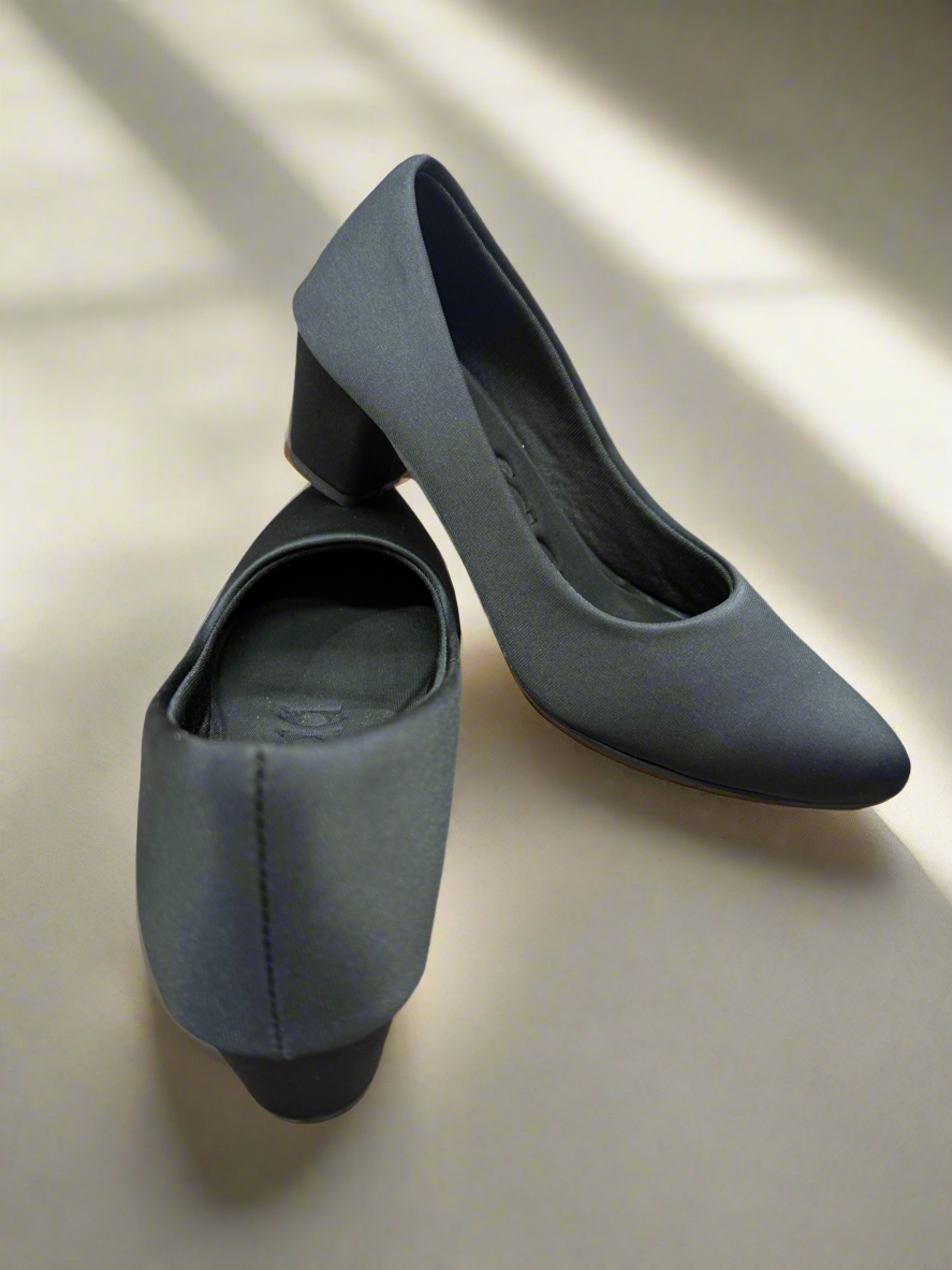 Women's Classic Black Low Block Heel
