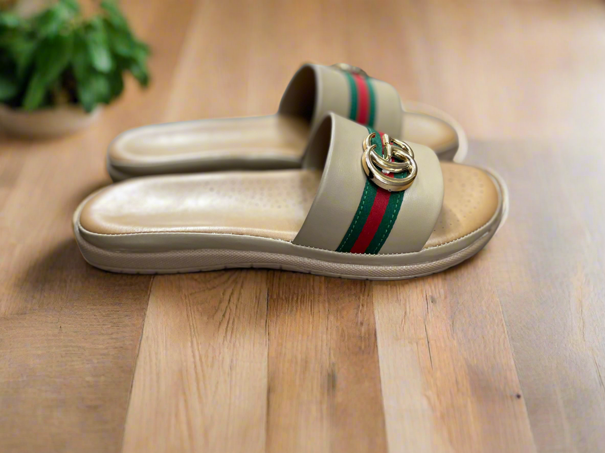 Trendy Buckle Strap Slides