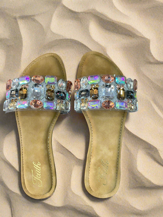 Glamour Crystal Embellished Slip-On Flats