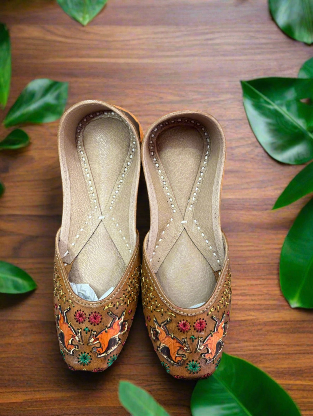 Royal Rajasthani Embroidered Leather Jutti”