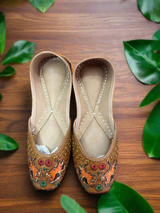 Royal Rajasthani Embroidered Leather Jutti”