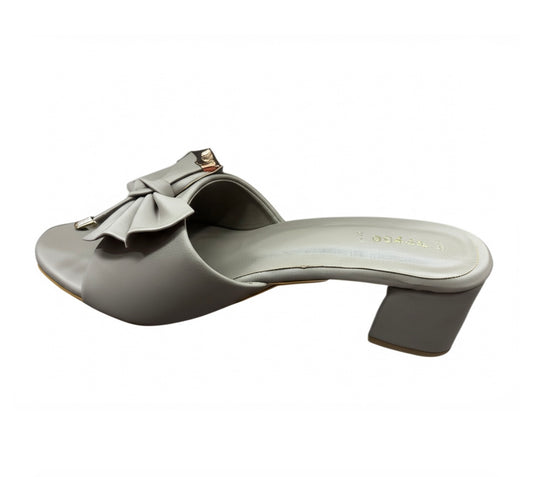 Elegant Bow Block Heel Slip-Ons