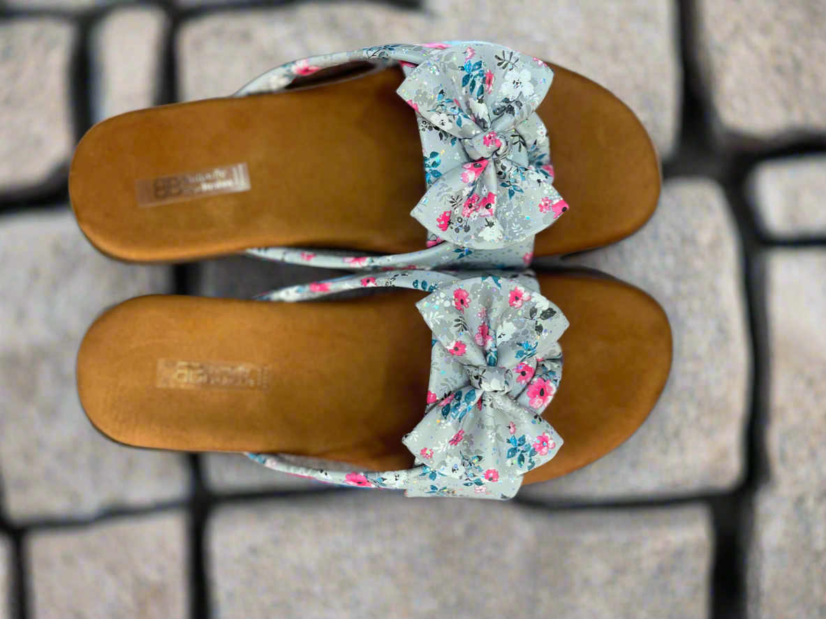 Floral Bow Knot Slip-On Sandals for Women