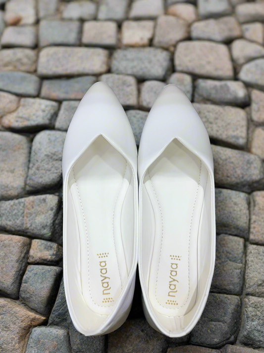 Women's Elegant White Pointed-Toe Flats