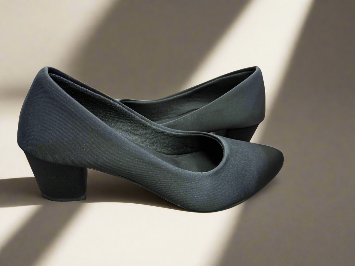 Women's Classic Black Low Block Heel
