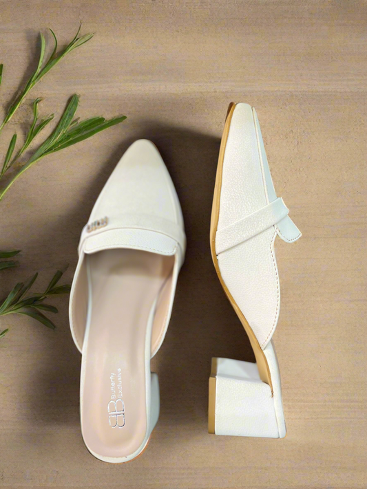 Stylish White Office Wear Heels