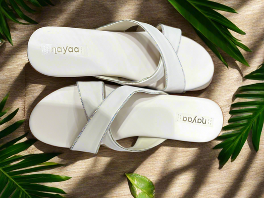 Women’s White Platform Slip-On Sandals