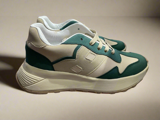 Sporty Casual Sneakers – Retro-Inspired Green Beige Comfort Shoes