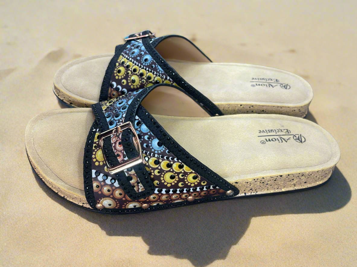 Exclusive Printed Buckle Comfort Slip-Ons