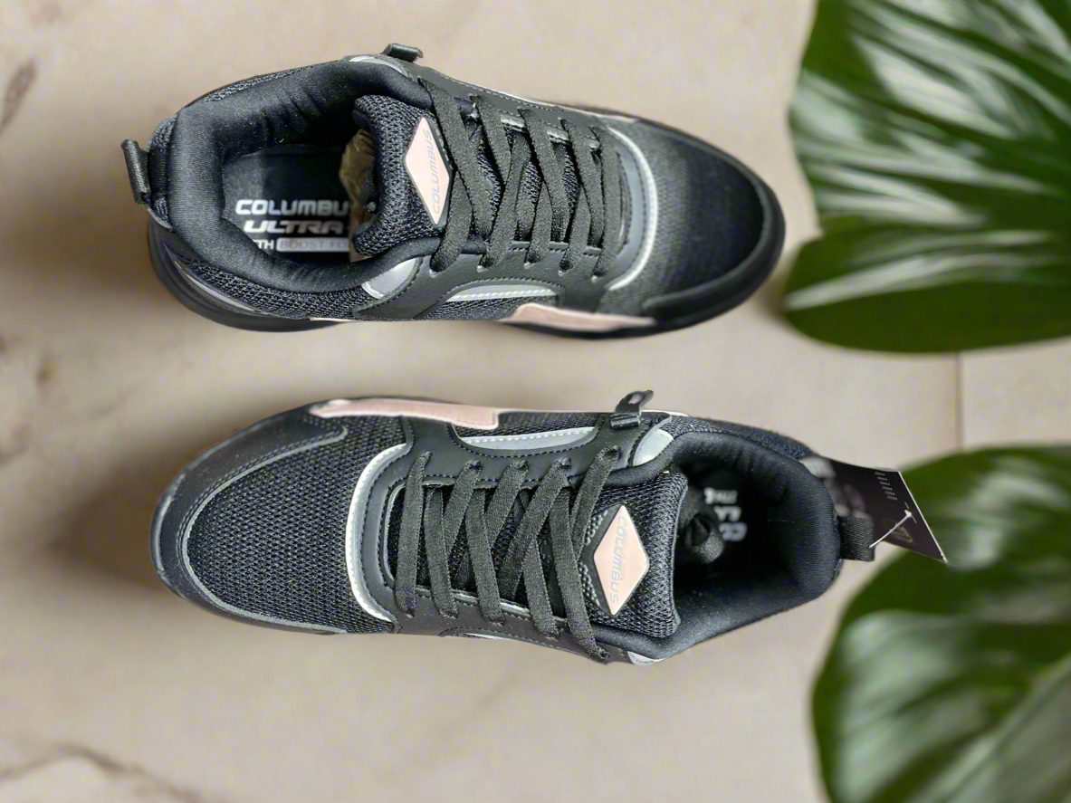 Trendy Sports Sneakers – Black & Peach