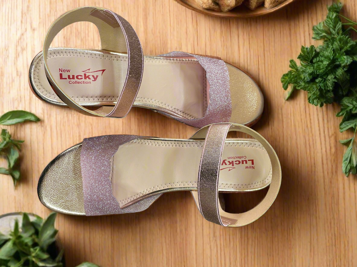 Elegant Women’s Glitter Block Heel Sandals