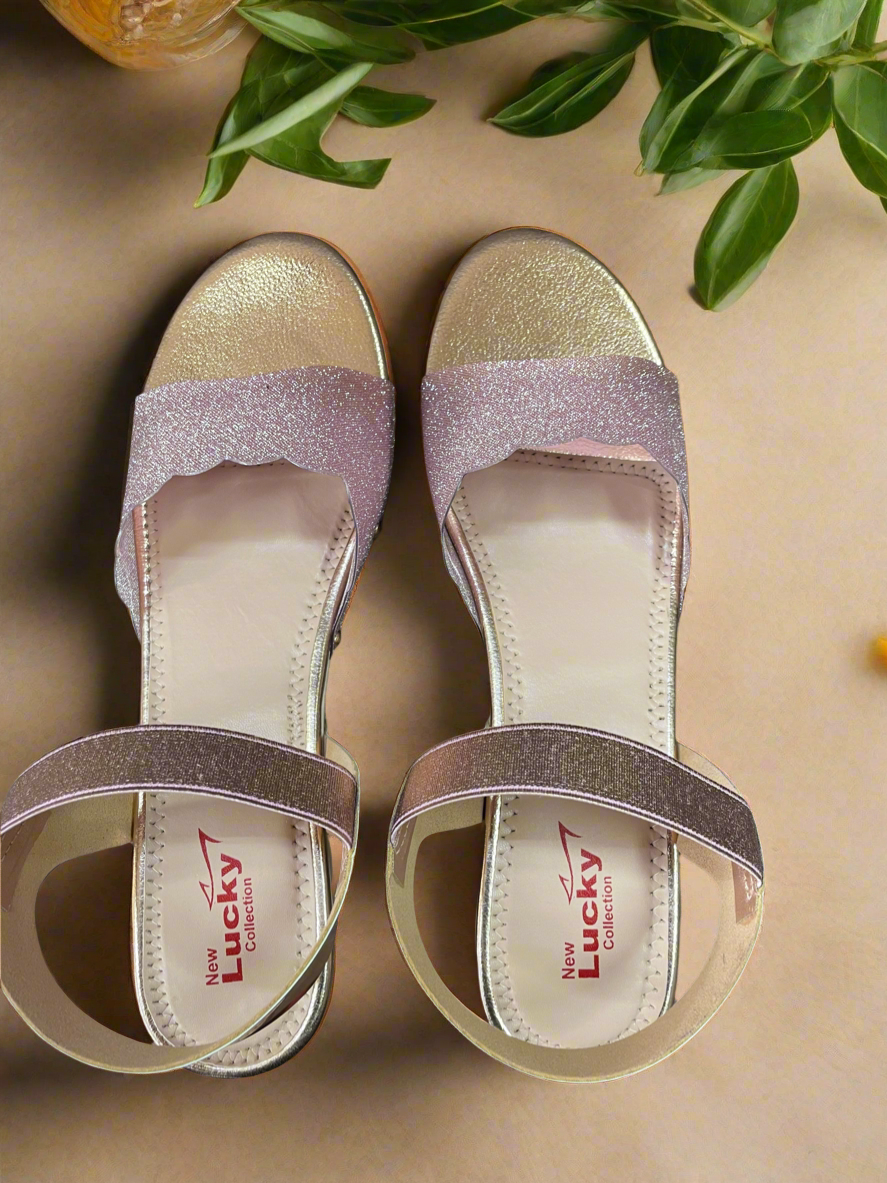 Elegant Women’s Glitter Block Heel Sandals