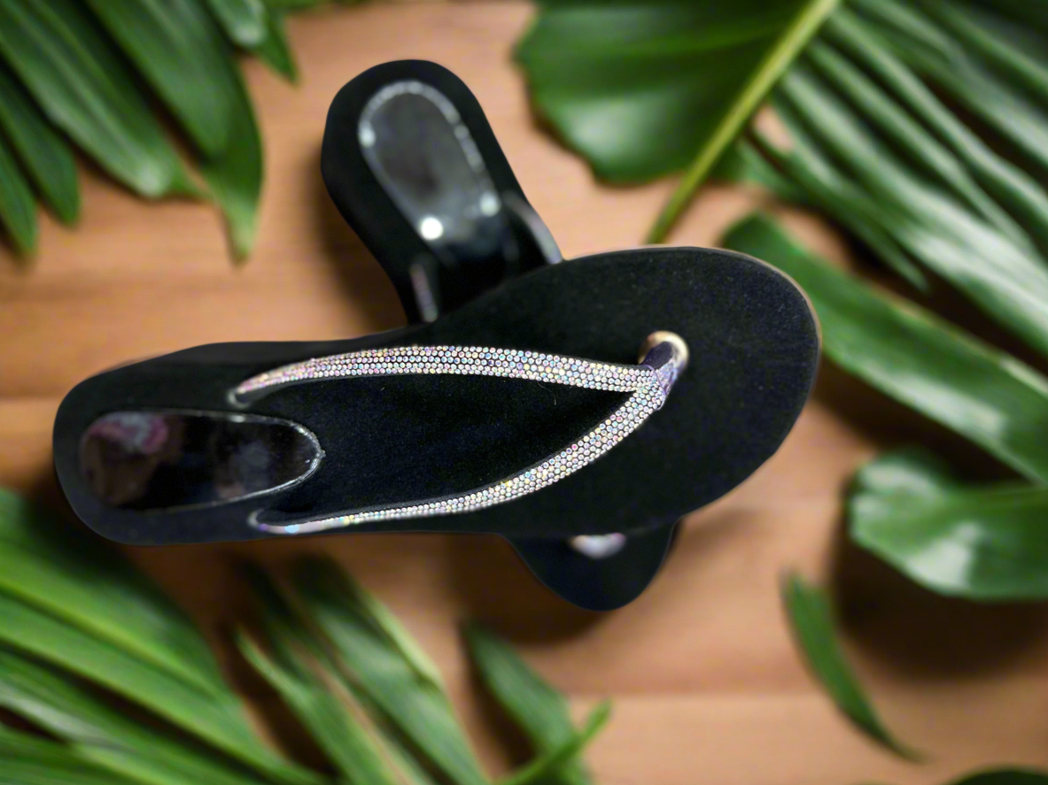 StarShine Black Glam Slippers