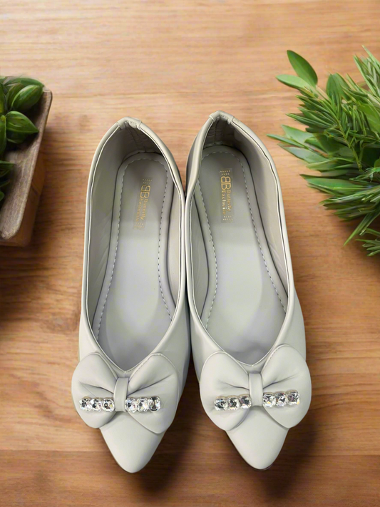 Women's Rhinestone Bow Flats