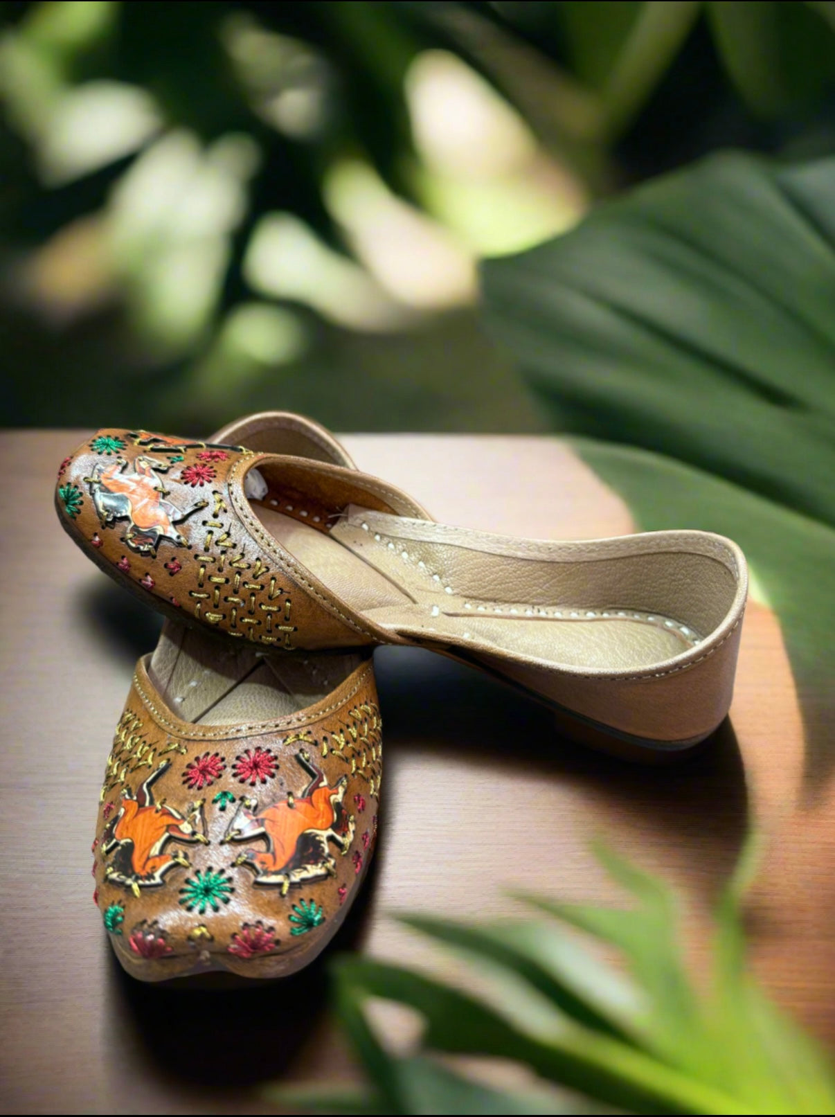 Royal Rajasthani Embroidered Leather Jutti”