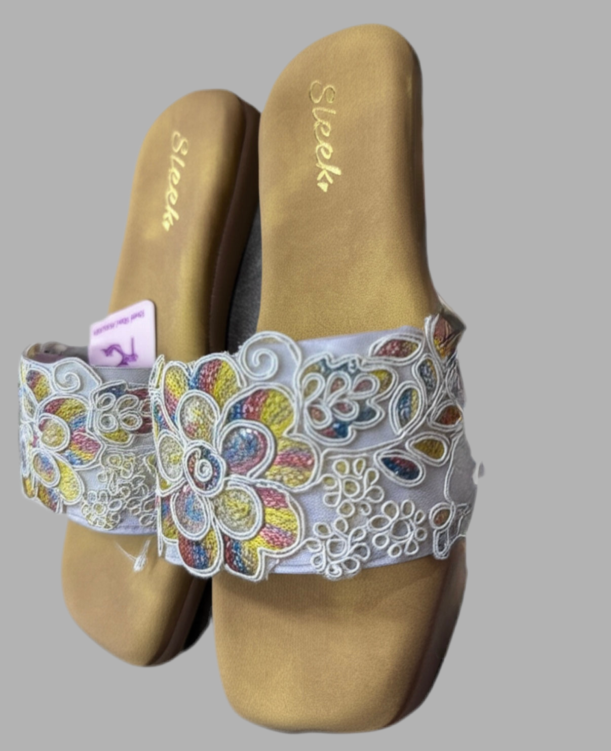 Colorful Floral Embroidered Flats