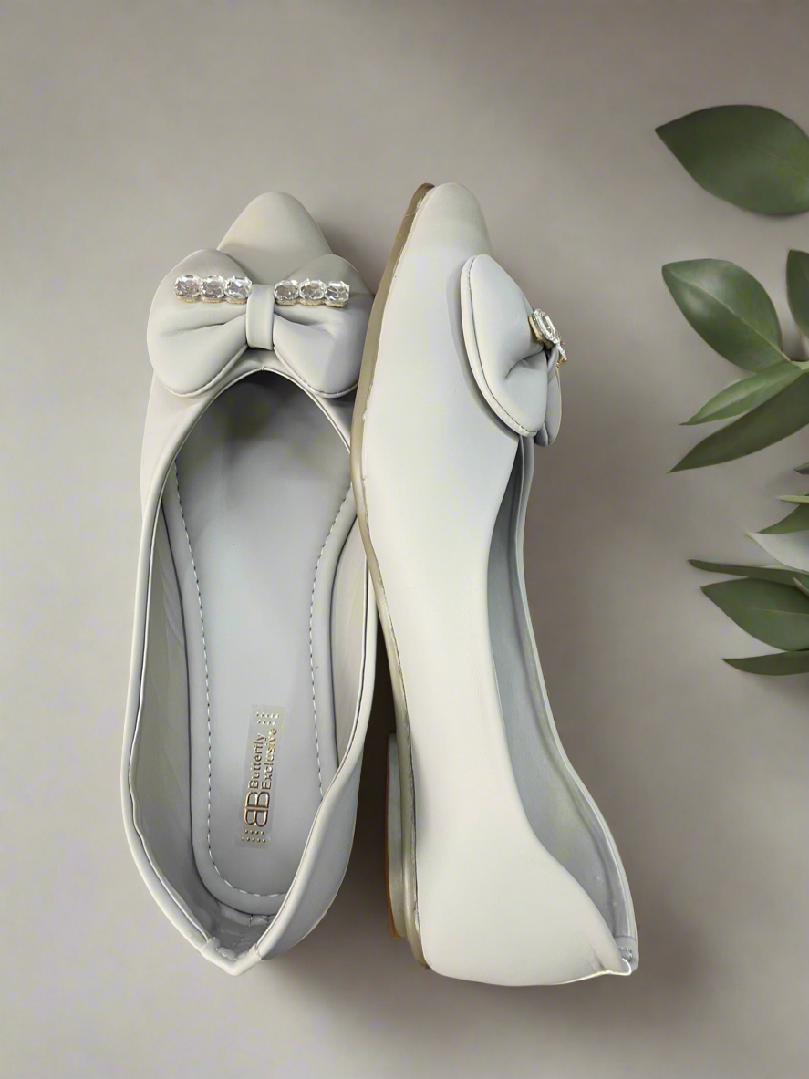 Women's Rhinestone Bow Flats