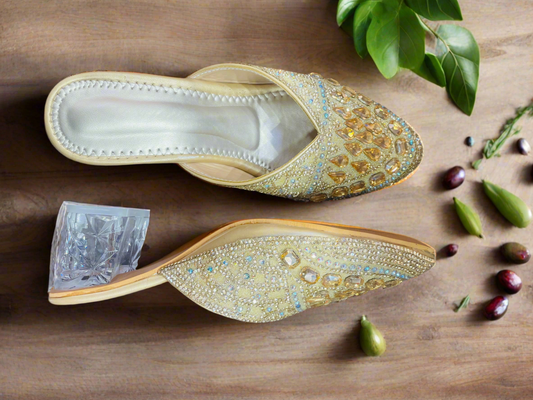 Regal Stone-Studded Party Footwear