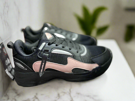 Trendy Sports Sneakers – Black & Peach