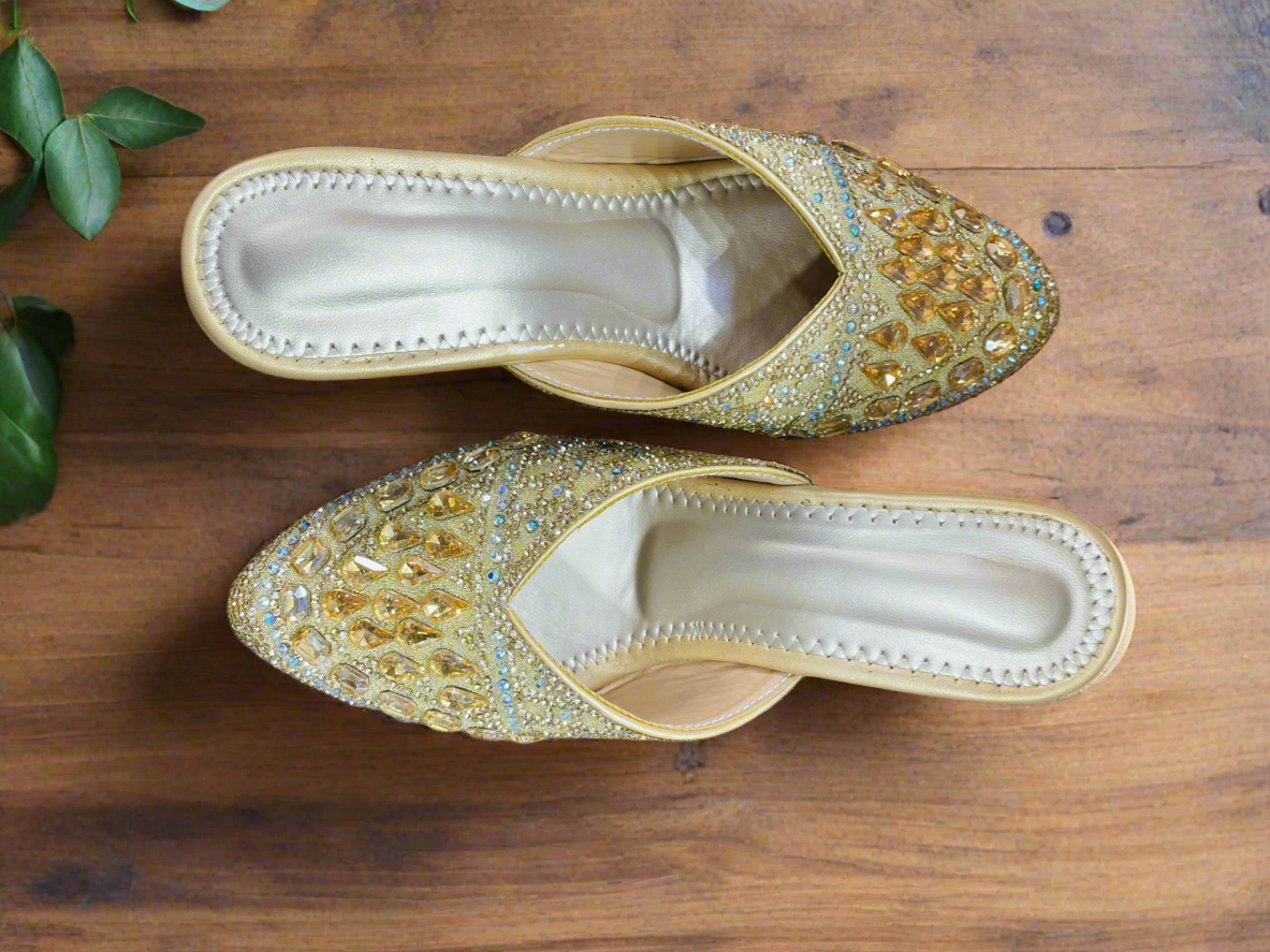 Regal Stone-Studded Party Footwear