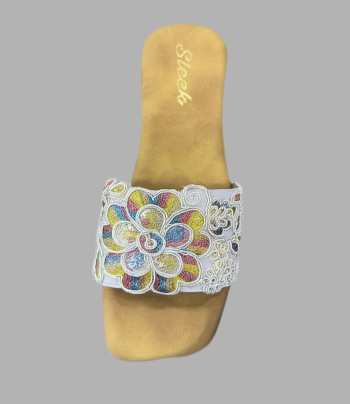 Colorful Floral Embroidered Flats
