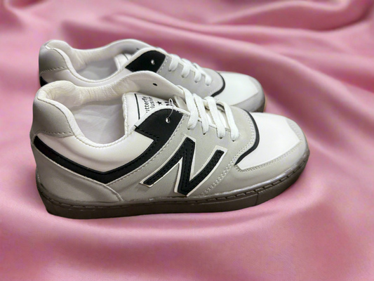 Trendy White & Black Casual Sneakers