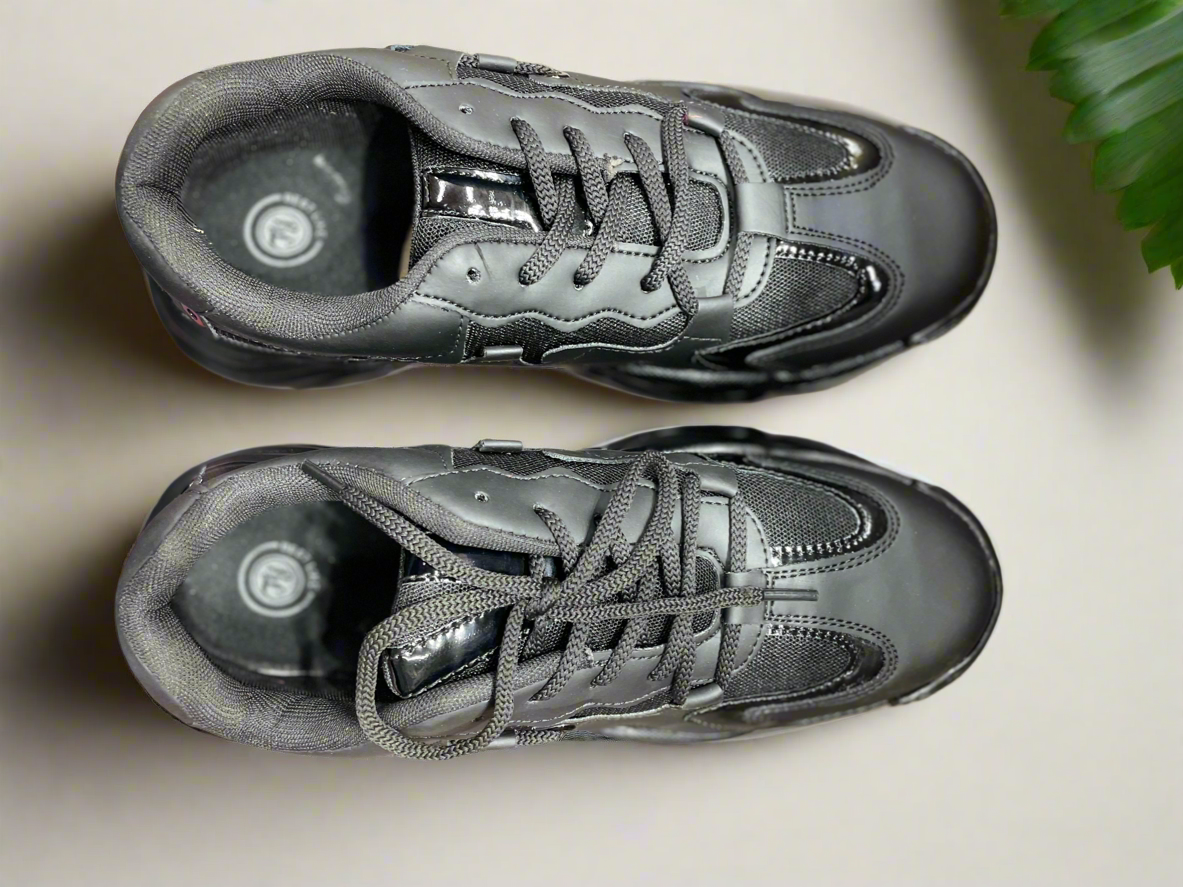 Black Chunky Sneakers – Racing Sports Casual Shoes