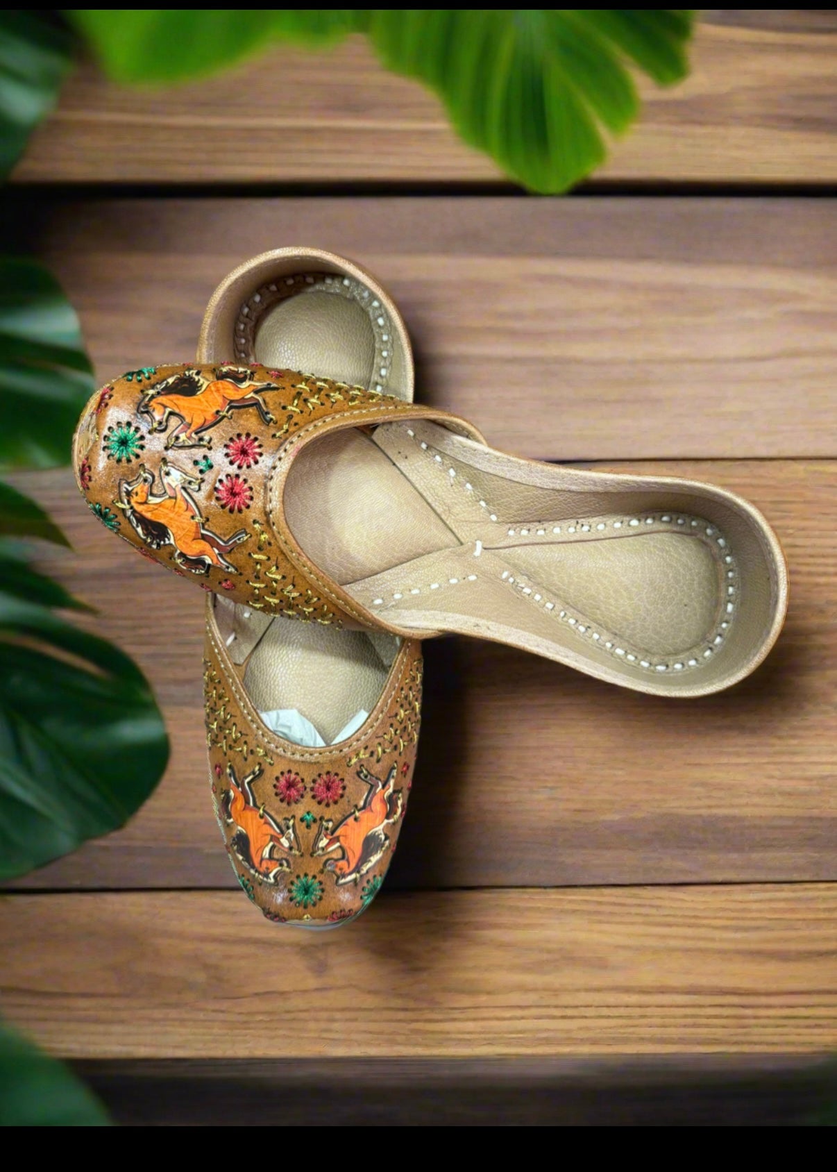 Royal Rajasthani Embroidered Leather Jutti”