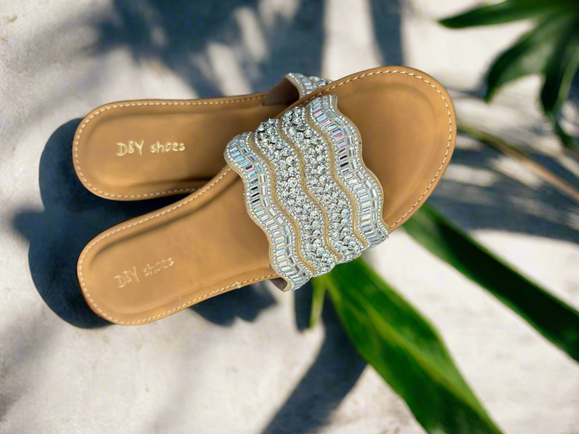 Glamorous Sparkle Flat Sandals