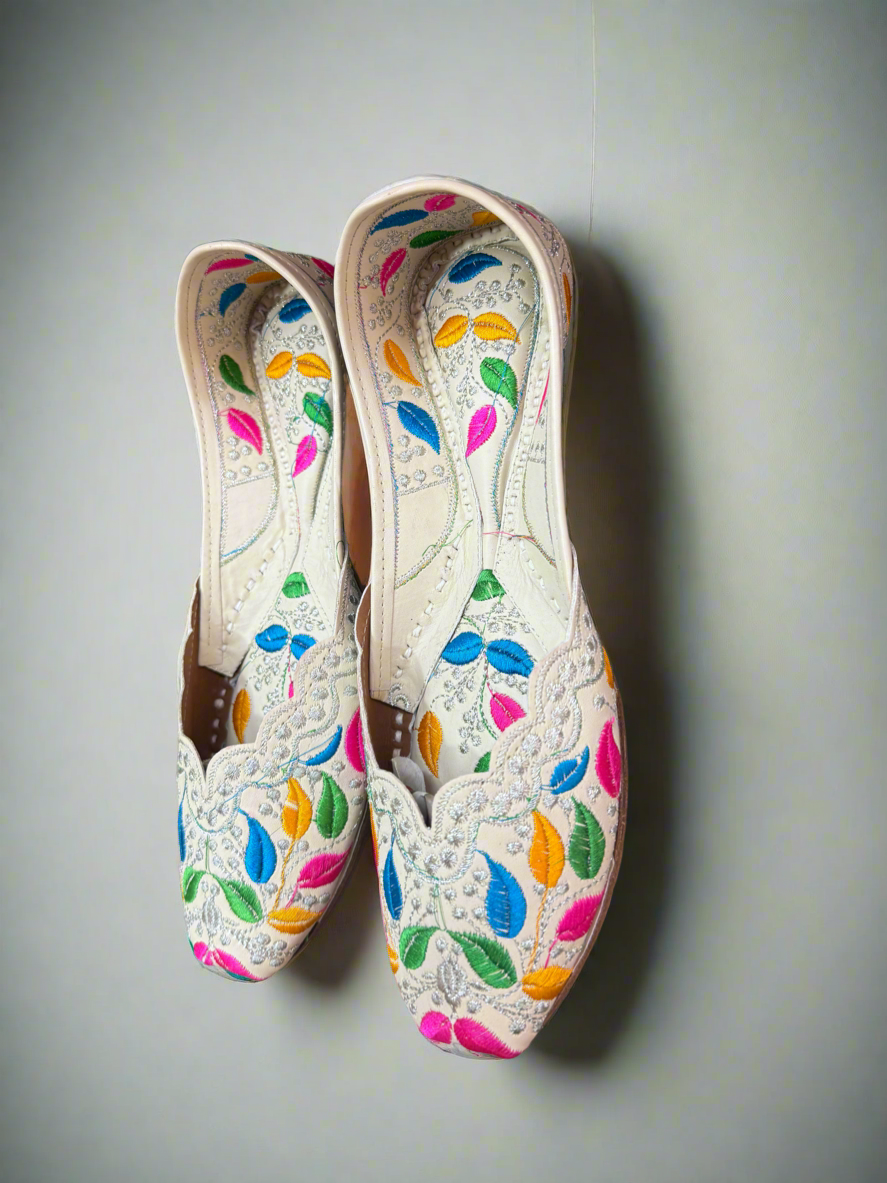 Hand-Embroidered "Phulkari Dream" Juttis