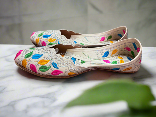 Hand-Embroidered "Phulkari Dream" Juttis