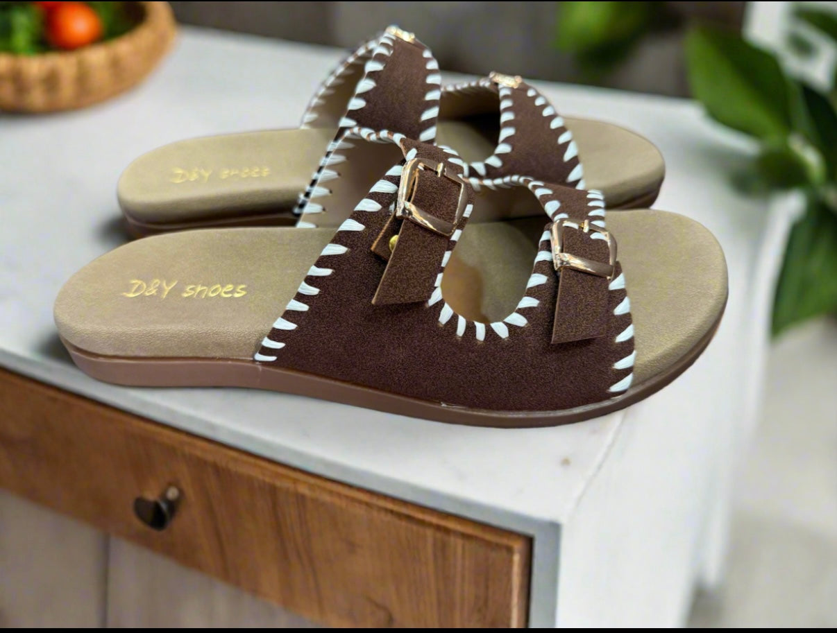 ComfortCraft Buckled Slip-On Sandals