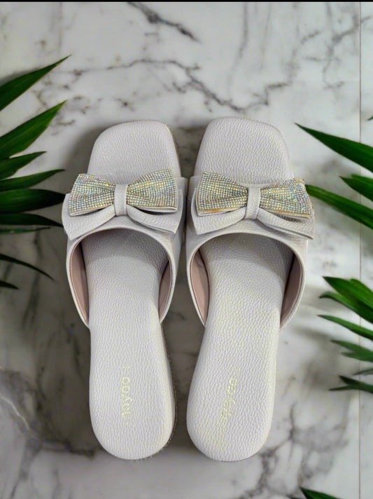 Sparkling Bow Comfort Slides