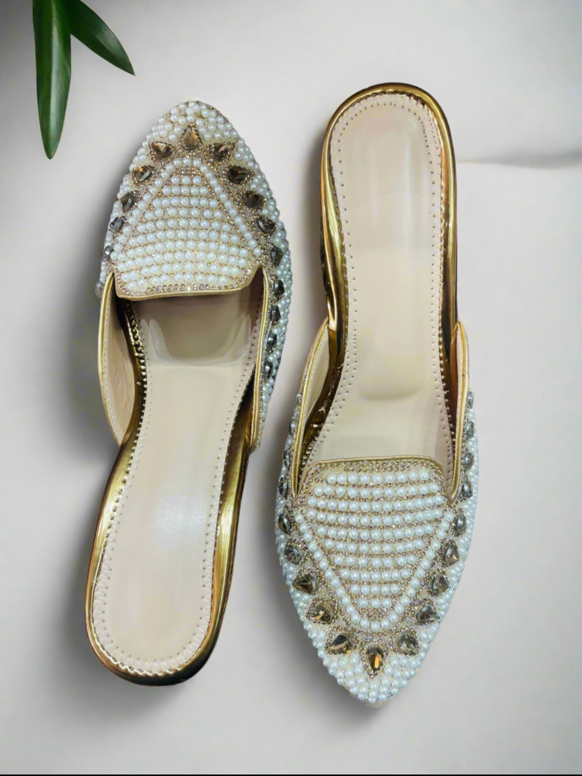 Pearl Radiance Crystal Heel Sandals