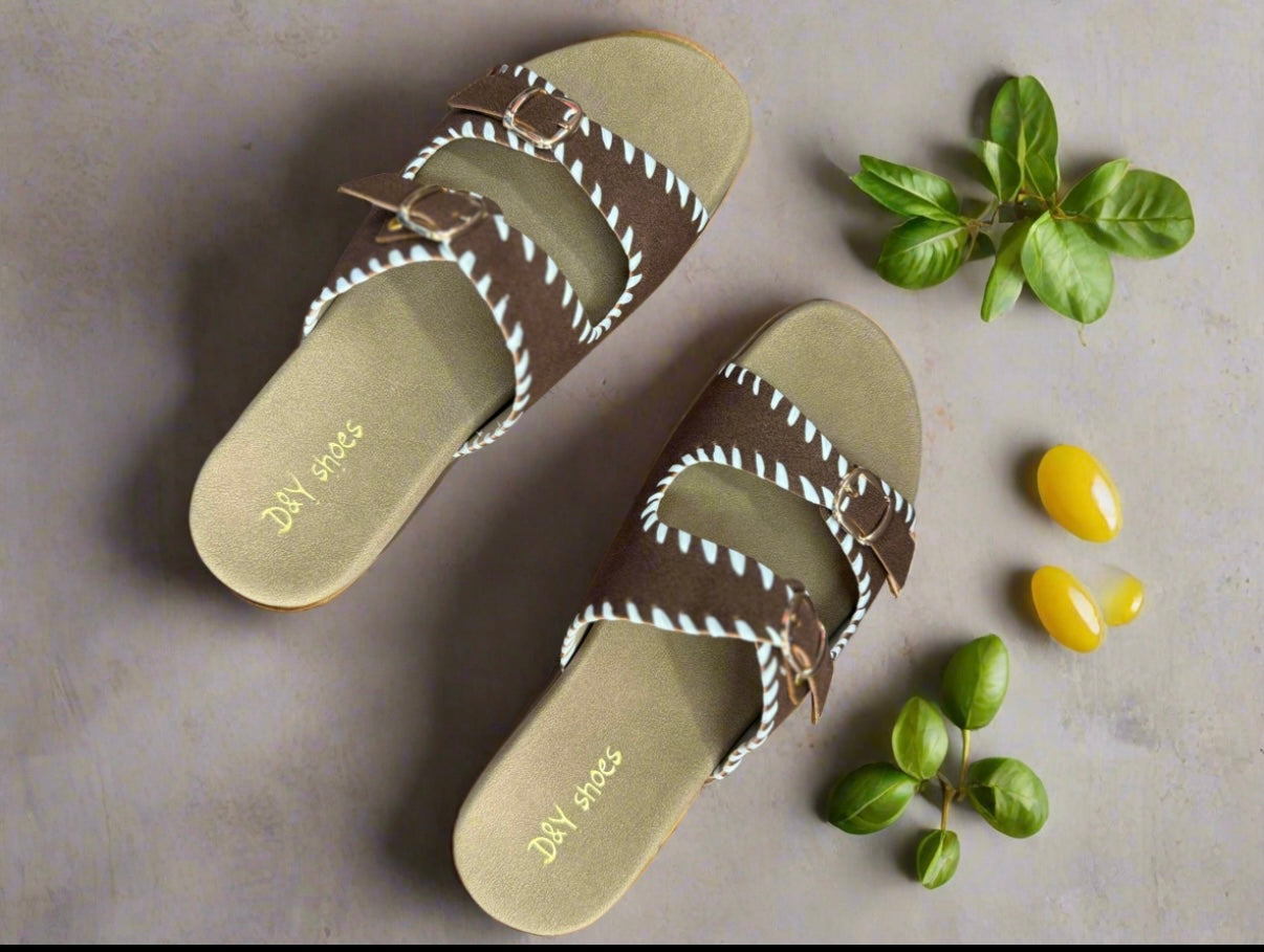 ComfortCraft Buckled Slip-On Sandals
